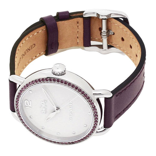Coach Delancey White Dial Purple Leather Strap Watch for Women - 14502886 Buy Now By Coach