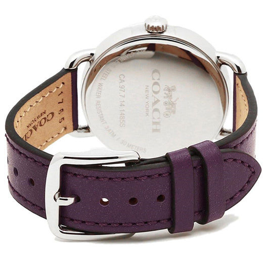 Coach Delancey White Dial Purple Leather Strap Watch for Women - 14502886 Buy Now By Coach