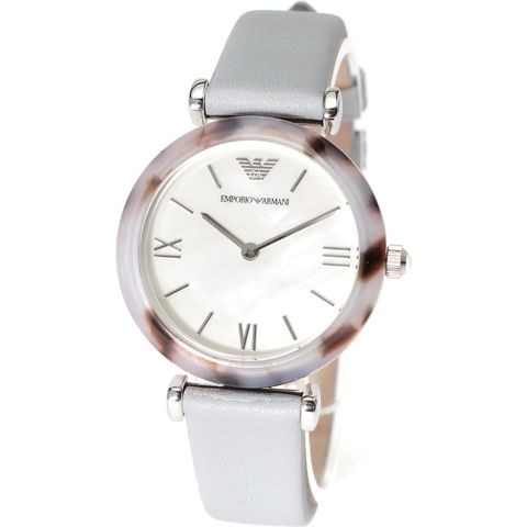 Emporio Armani White Dial Light Blue Leather Strap Watch For Women - AR11002 Buy Now By Emporio Armani