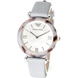 Emporio Armani White Dial Light Blue Leather Strap Watch For Women - AR11002 Buy Now By Emporio Armani