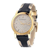 Burberry The City Gold Dial Black Leather Strap Watch for Men - BU9032 Buy Now By Burberry