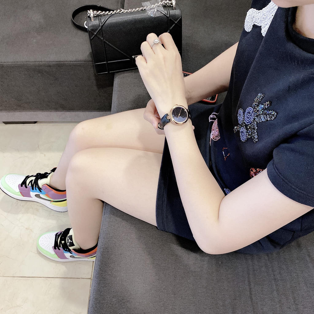 Gucci Diamantissima Quartz Black Dial Black Leather Strap Watch for Women - YA141401 Buy Now By Gucci