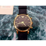 Emporio Armani Luigi Chronograph Black Dial Black Leather Watch For Men - AR1917 Buy Now By Emporio Armani