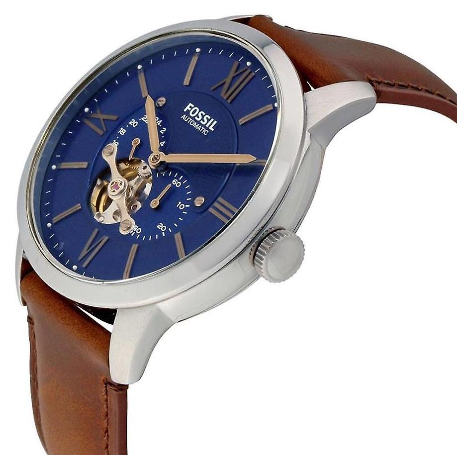 Fossil Townsman Automatic Blue Dial Brown Leather Strap Watch for Men - ME3110 Buy Now By Fossil