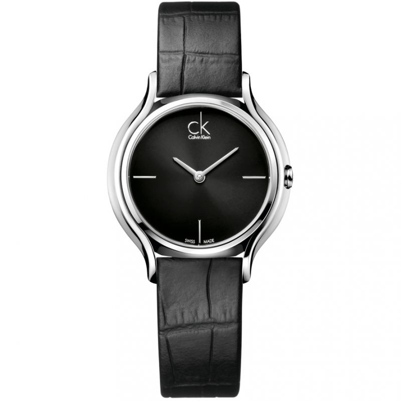 Calvin Klein Skirt Black Dial Black Leather Strap Watch for Women - K2U231C1 Buy Now By Calvin Klein