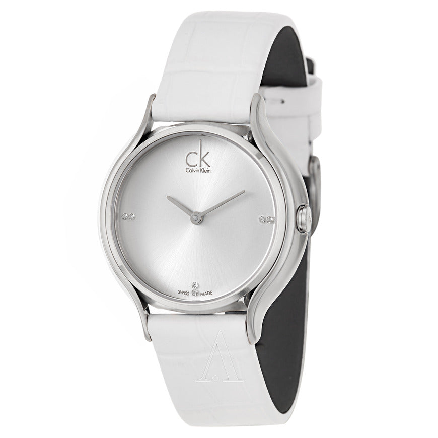 Calvin Klein Skirt White Dial White Leather Strap Watch for Women - K2U231KW Buy Now By Calvin Klein