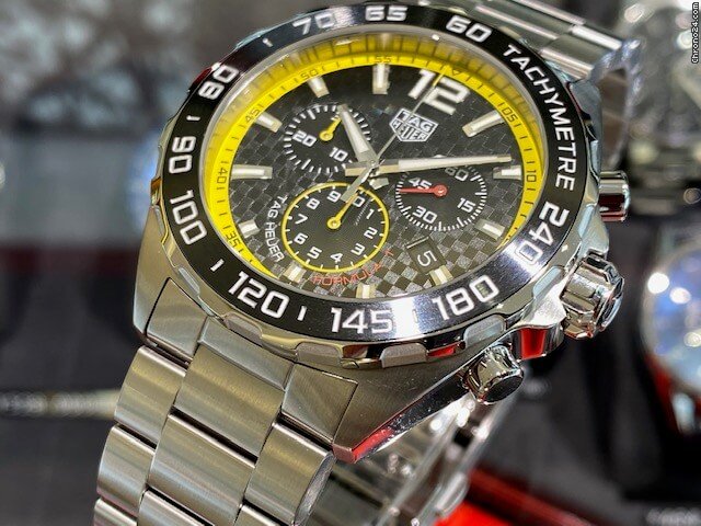 Tag Heuer Formula 1 Chronograph Black Dial Silver Steel Strap Watch for Gents - CAZ101AC.BA0842