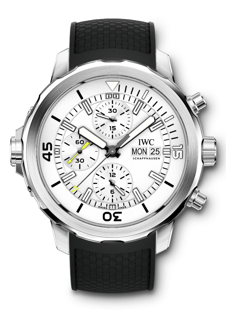 IWC Aquatimer Chronograph White Dial Black Rubber Strap Watch for Men - IW376801 Buy Now By IWC