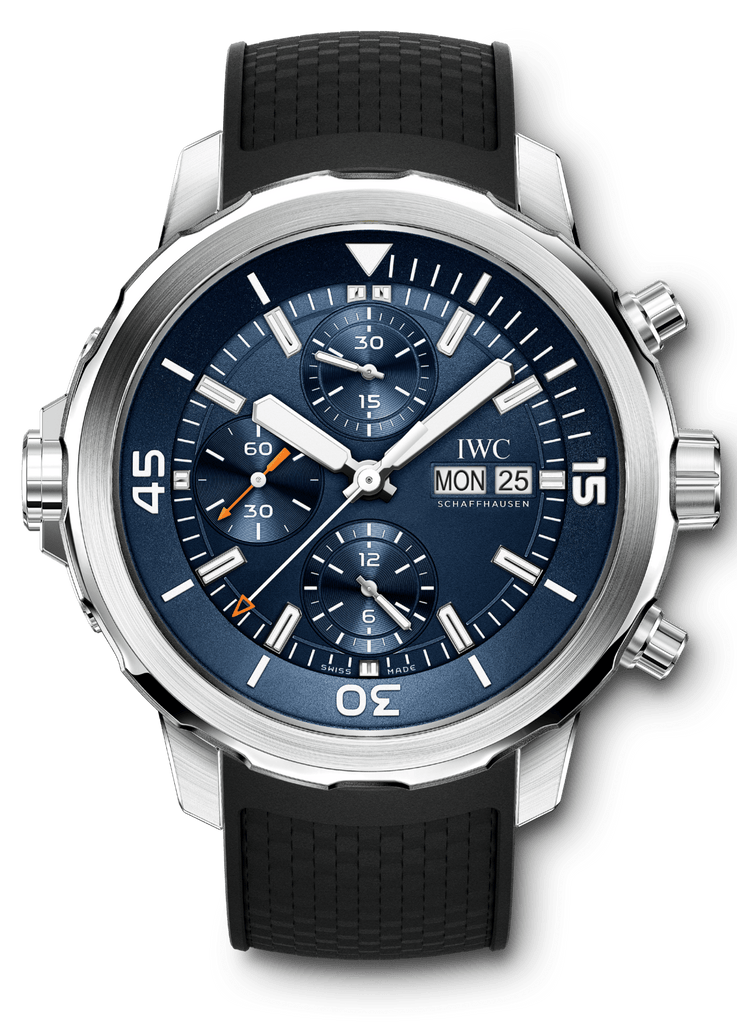 IWC Aquatimer Automatic Chronograph 44mm Blue Dial Black Rubber Strap Watch for Men - IW376805 Buy Now By IWC