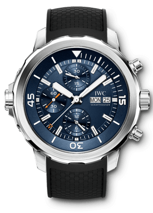 IWC Aquatimer Automatic Chronograph 44mm Blue Dial Black Rubber Strap Watch for Men - IW376805 Buy Now By IWC