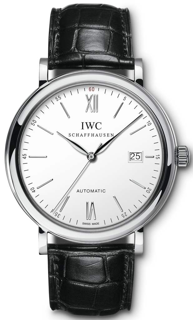 IWC Portofino Automatic White Dial Black Leather Strap Watch for Men - IW356501 Buy Now By IWC
