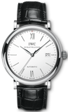IWC Portofino Automatic White Dial Black Leather Strap Watch for Men - IW356501 Buy Now By IWC
