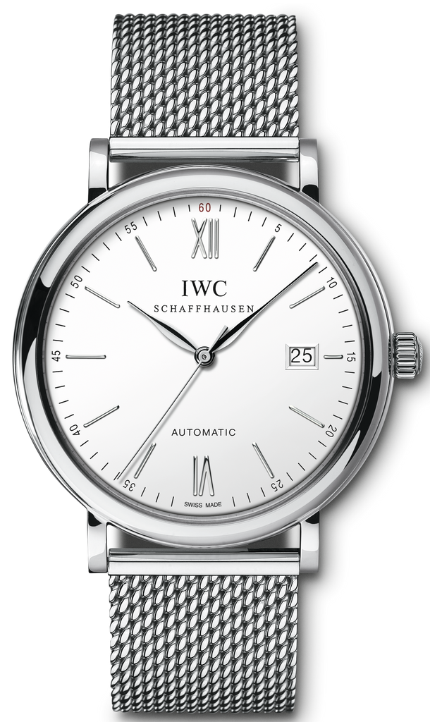 IWC Portofino Automatic White Dial Silver Mesh Bracelet Watch for Men - IW356505 Buy Now By IWC