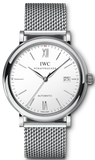 IWC Portofino Automatic White Dial Silver Mesh Bracelet Watch for Men - IW356505 Buy Now By IWC