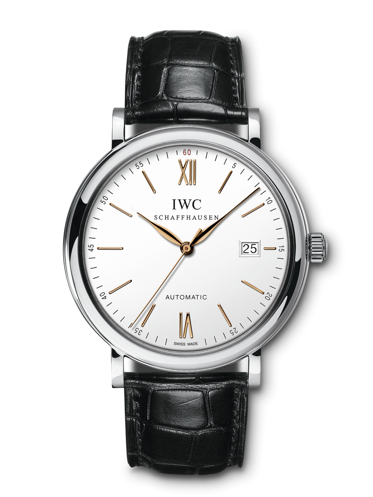 IWC Portofino Automatic White Dial Black Leather Strap Watch for Men - IW356517 Buy Now By IWC