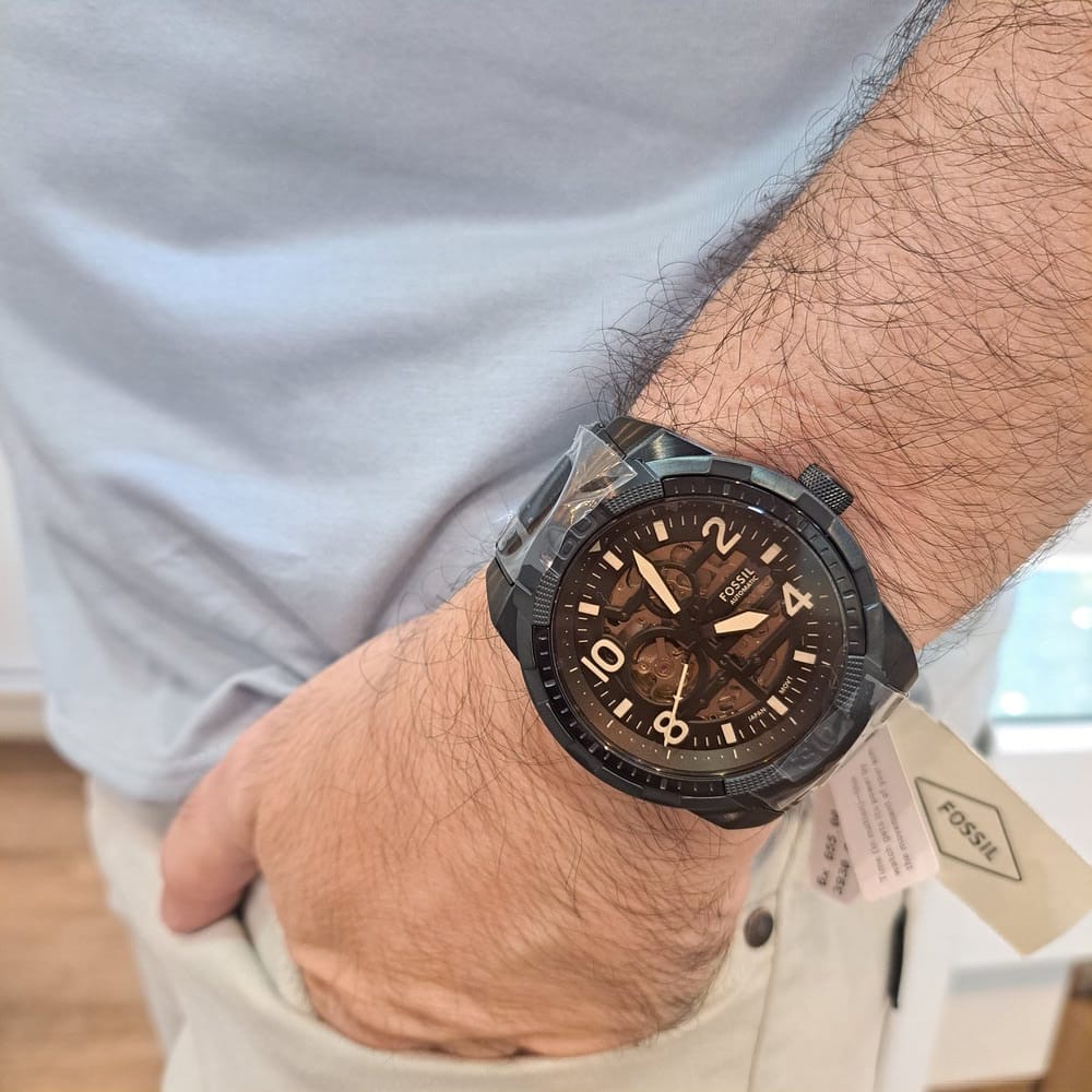 Fossil Bronson Automatic Skeleton Black Dial Black Steel Strap Watch for Men - ME3256 Buy Now By Fossil