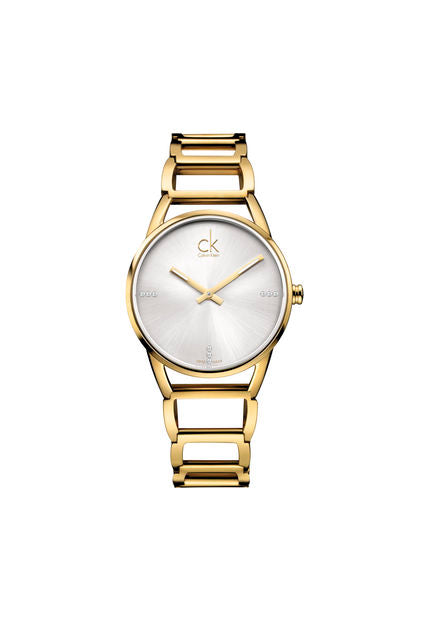 Calvin Klein Stately White Dial Gold Steel Strap Watch for Women - K3G2352W Buy Now By Calvin Klein