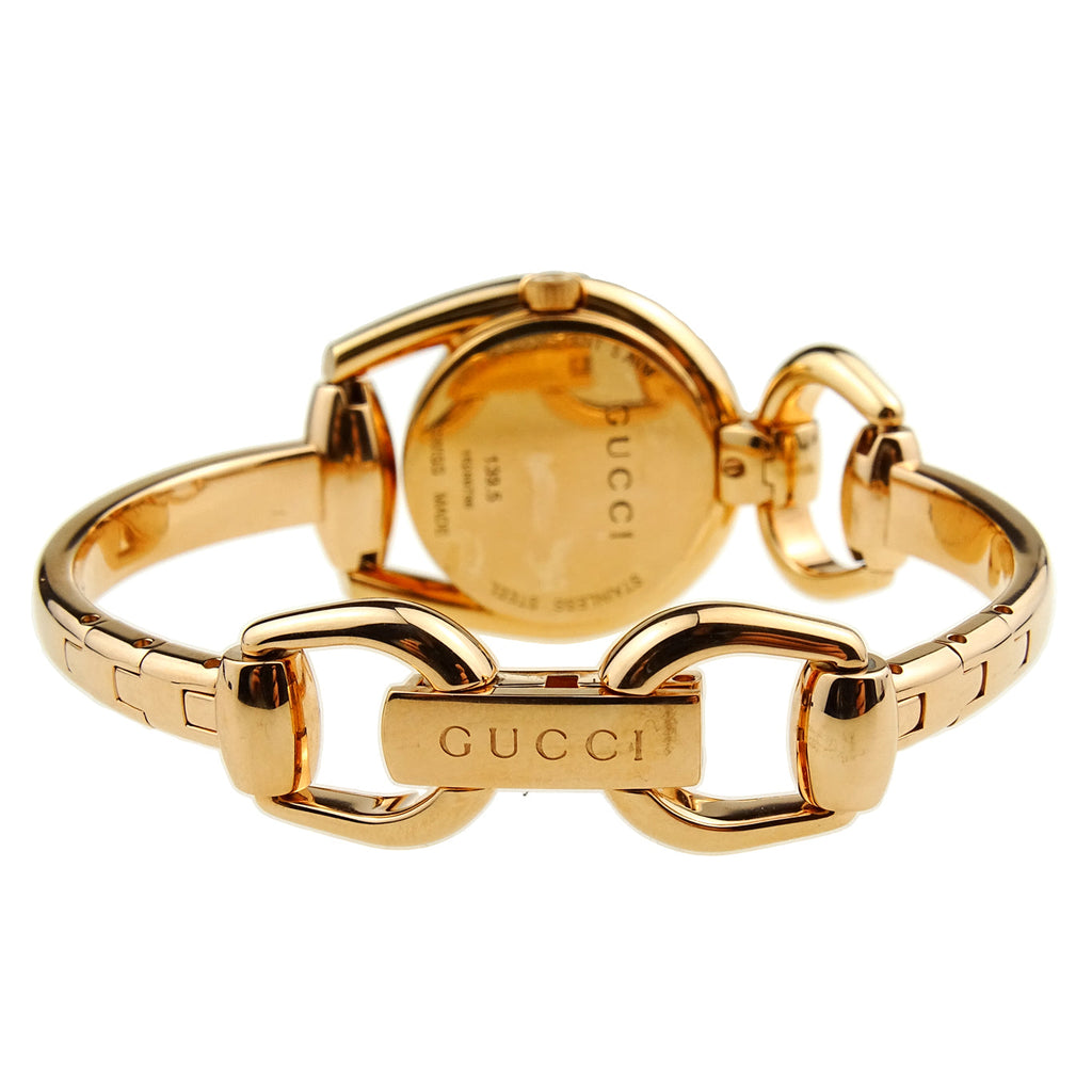 Gucci Horsebit Collection Black Dial Rose Gold Steel Strap Watch For Women - YA139507 Buy Now By Gucci