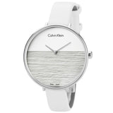 Calvin Klein Rise White Grey Dial White Leather Strap Watch for Women - K7A231L6 Buy Now By Calvin Klein