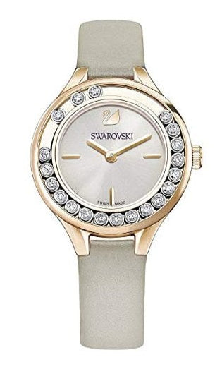 Swarovski Lovely Crystals Mini Grey Dial Grey Leather Strap Watch for Women - 5261481 Buy Now By Swarovski