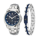 Maserati Successo Chronograph Blue Dial Silver Steel Strap Watch For Men - R8873621002 Buy Now By Maserati