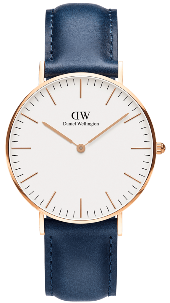 Daniel Wellington Classic Somerset White Dial Blue Leather Strap Watch For Men - DW00100121 Buy Now By Daniel Wellington