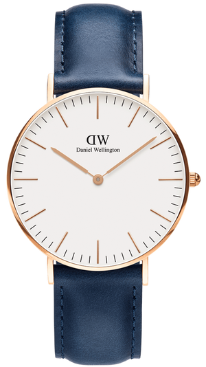Daniel Wellington Classic Somerset White Dial Blue Leather Strap Watch For Men - DW00100121 Buy Now By Daniel Wellington