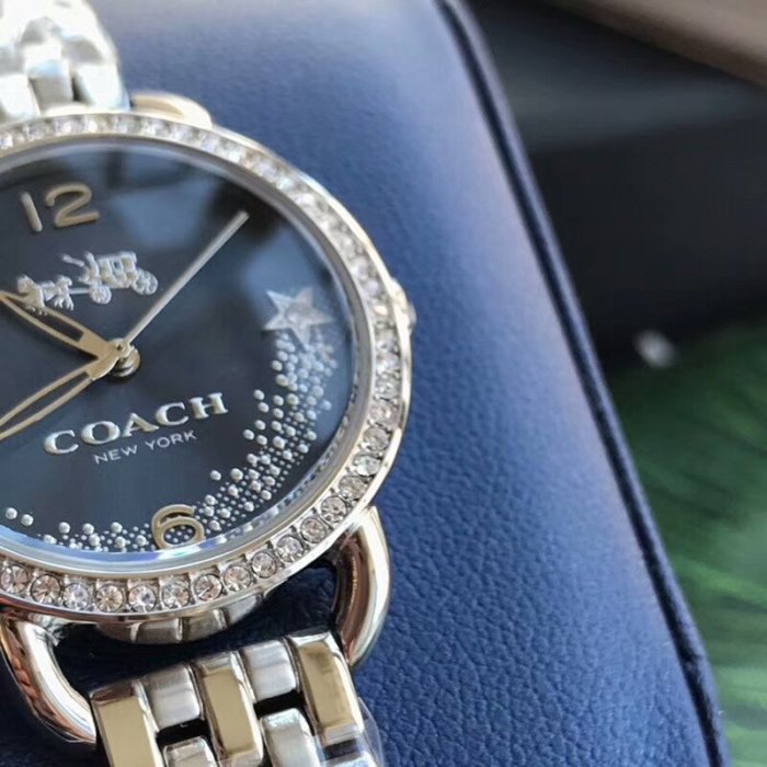 Coach Glitz Blue Dial Silver Steel Strap Watch for Women - 14502693 Buy Now By Coach