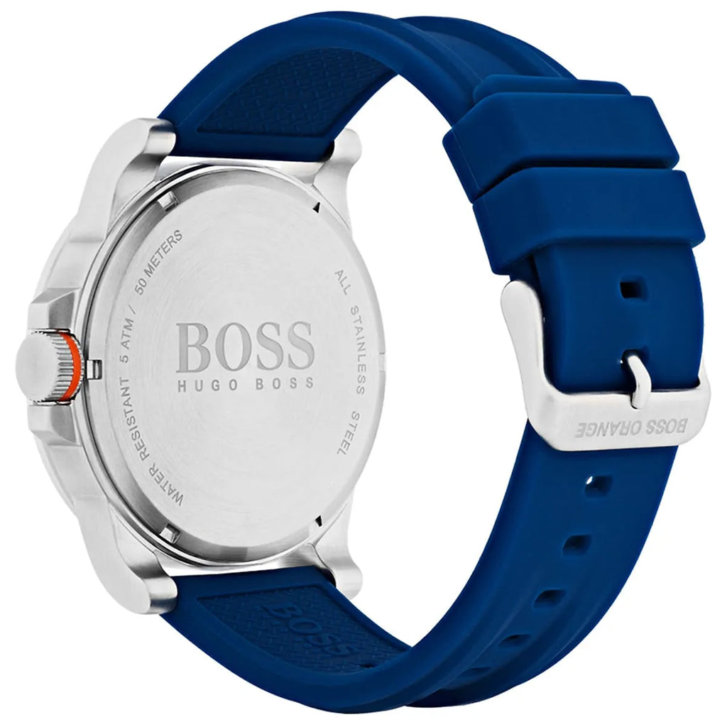 Hugo Boss Detroit Quartz Blue Dial Blue Silicone Strap Watch For Men - 1550008 Buy Now By Hugo Boss