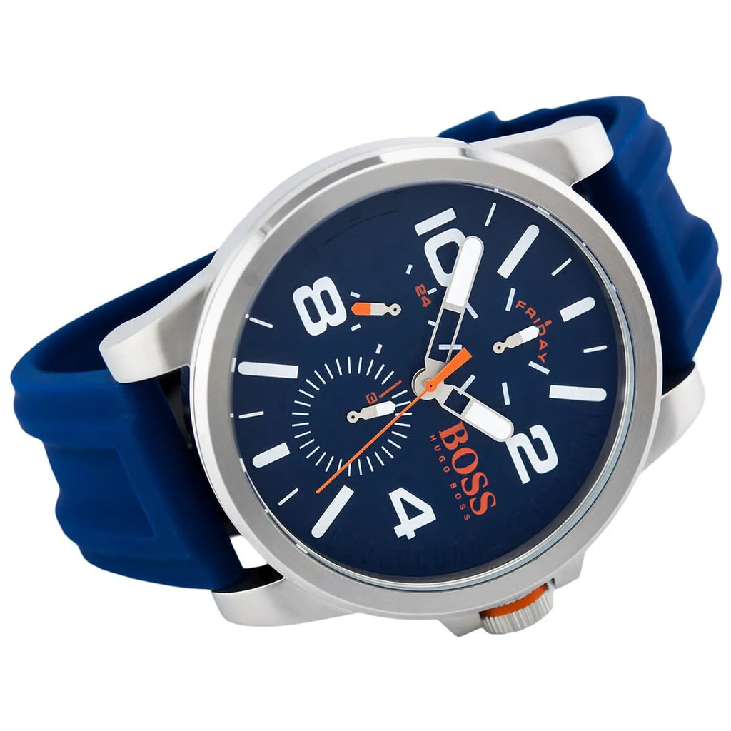 Hugo Boss Detroit Quartz Blue Dial Blue Silicone Strap Watch For Men - 1550008 Buy Now By Hugo Boss