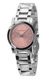 Burberry The City Diamonds Pink Dial Silver Steel Strap Watch for Women - BU9223 Buy Now By Burberry