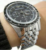 Emporio Armani Tazio Chronograph Black Dial Silver Steel Strap Watch For Men - AR5988 Buy Now By Emporio Armani