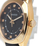 Gucci GG2570 Black Dial Black Leather Strap Watch For Men - YA142310 Buy Now By Gucci