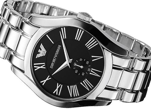 Emporio Armani Valente Black Dial Silver Steel Strap Watch For Men - AR0680 Buy Now By Emporio Armani