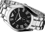 Emporio Armani Valente Black Dial Silver Steel Strap Watch For Men - AR0680 Buy Now By Emporio Armani