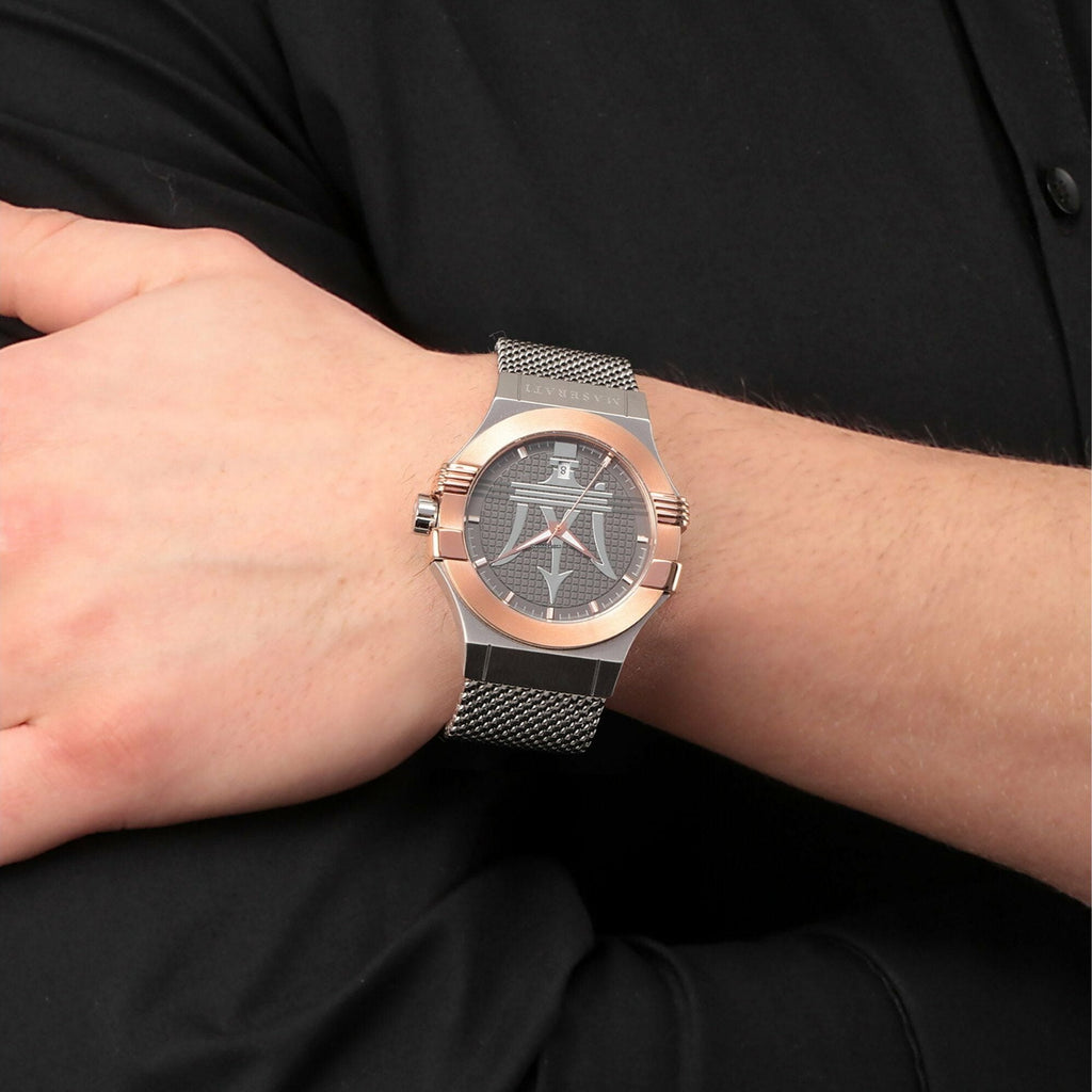 Maserati Potenza Quartz Grey Dial Silver Mesh Bracelet Watch For Men - R8853108007 Buy Now By Maserati