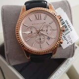 Michael Kors Lexington Chronograph Rose Gold Dial Black Leather Strap Watch For Men - MK8516 Buy Now By Michael Kors