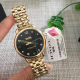 Coach Delancey Black Dial Gold Steel Strap Watch for Women - 14502813 Buy Now By Coach