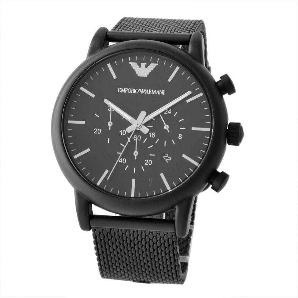 Emporio Armani Sport Chronograph Black Dial Black Mesh Bracelet Watch For Men - AR1968 Buy Now By Emporio Armani