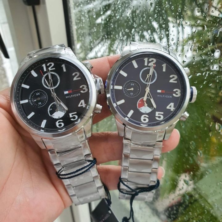 Tommy Hilfiger Jackson Chronograph Blue Dial Silver Steel Strap Watch for Men - 1791242 Buy Now By Tommy Hilfiger