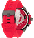 Diesel Mega Chief Chronograph Black Dial Red Silicone Strap Watch For Men - DZ4427 Buy Now By Diesel