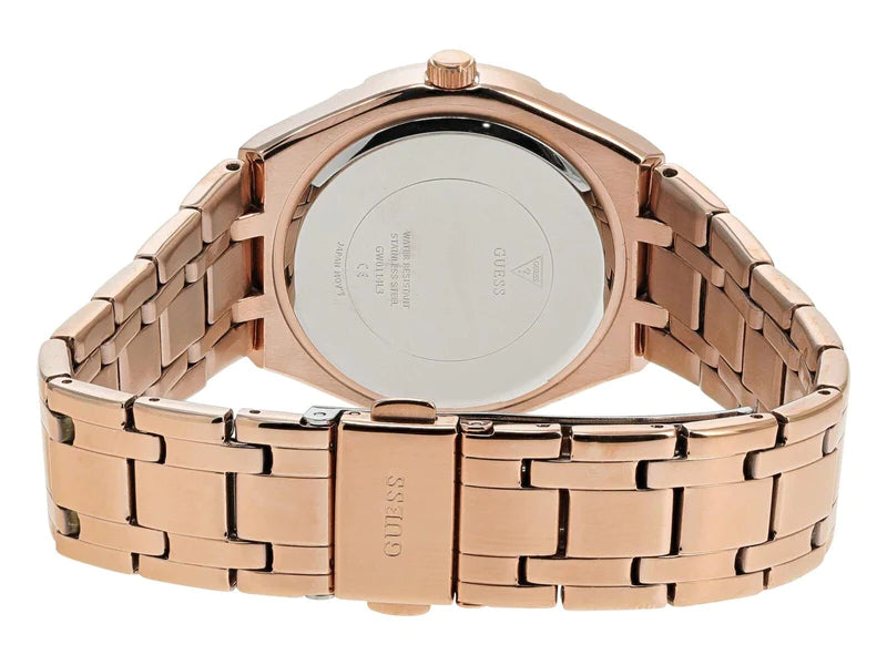 Guess Crystalline Diamonds Silver Dial Rose Gold Steel Strap Watch for Women - GW0114L3 Buy Now By Guess