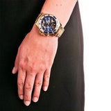 Michael Kors Everest Chronograph Blue Dial Gold Steel Strap Watch for Women - MK5754 Buy Now By Michael Kors