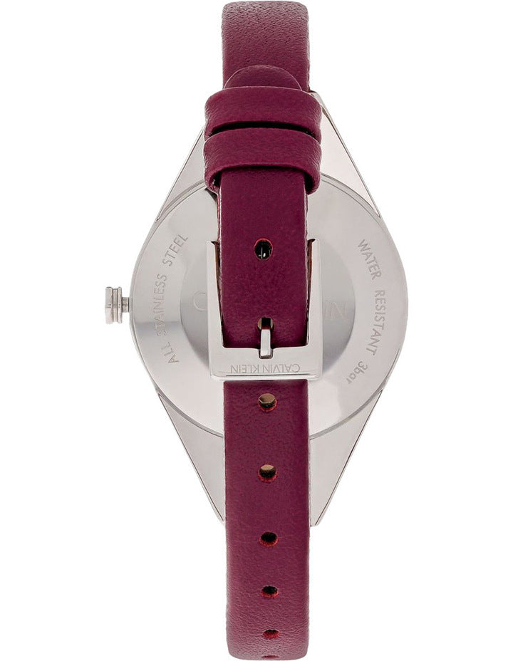 Calvin Klein Rebel Blue Maroon Dial Maroon Leather Strap Watch for Women - K8P231UN Buy Now By Calvin Klein