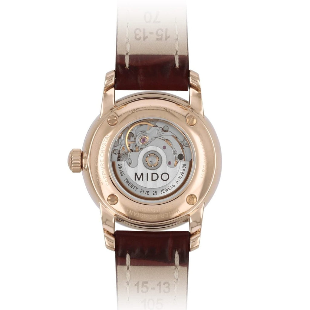 Mido Baroncelli III Automatic Silver Dial Brown Leather Strap Watch For Women - M7600.2.21.8 Buy Now By Mido