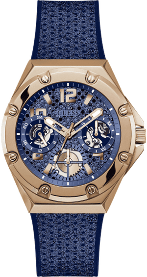 Guess Asteria Multifunction Blue Dial Blue Rubber Strap Watch For Women - GW0620L3 Buy Now By Guess