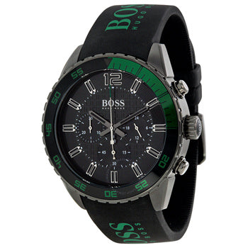 Hugo Boss Aeroliner Chronograph Black Dial Green Rubber Strap Watch For Men - HB1512847 Buy Now By Hugo Boss