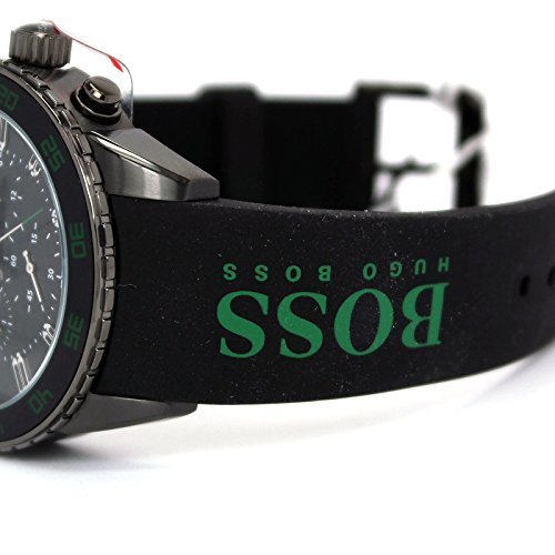 Hugo Boss Aeroliner Chronograph Black Dial Green Rubber Strap Watch For Men - HB1512847 Buy Now By Hugo Boss