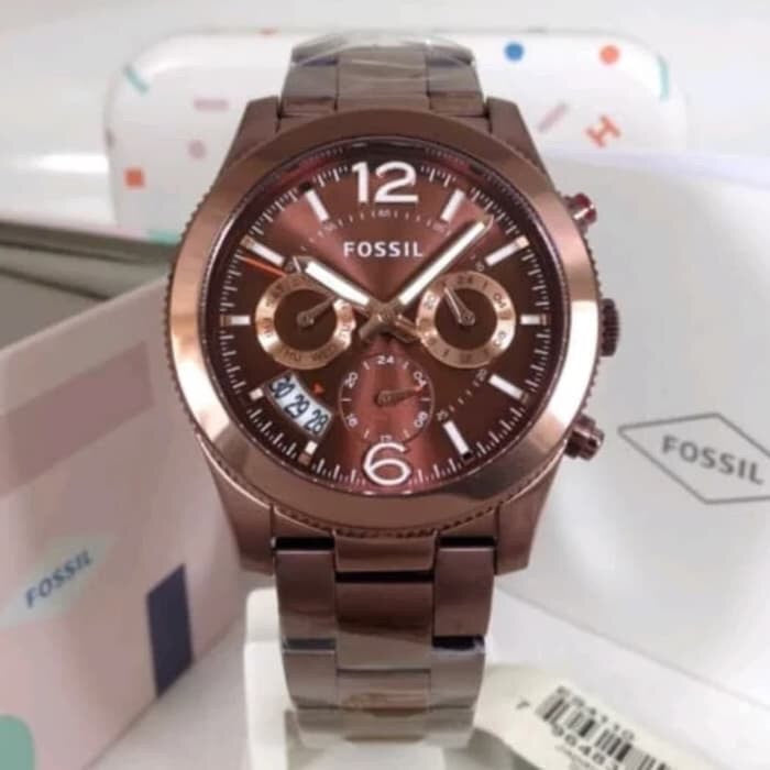 Fossil Perfect Boyfriend Multifunction Maroon Dial Maroon Steel Strap Watch for Women - ES4110 Buy Now By Fossil