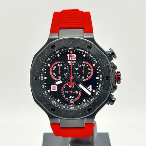 Tissot T Race Chronograph Black Dial Red Rubber Strap Watch For Men - T141.417.37.057.01 Buy Now By Tissot